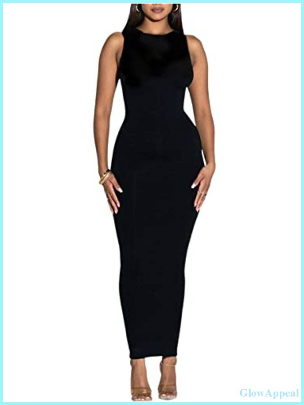 Women's Summer Long Bodycon Tank Dress Sleeveless Club Party Casual